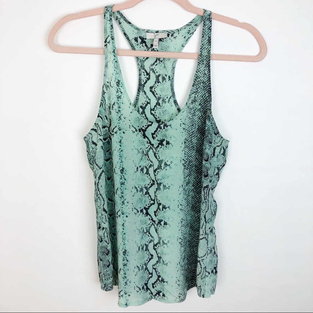 JOIE green reptile silk tank